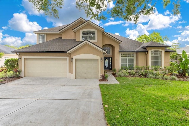 1837 Sweetwater W Cir, Apopka, FL 32712 - view of front of property featuring stucco siding, concrete driveway, an attached garage, and a front lawn