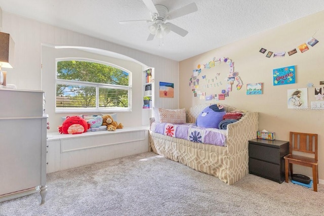 1837 Sweetwater W Cir, Apopka, FL 32712 - carpeted bedroom with a textured ceiling and a ceiling fan