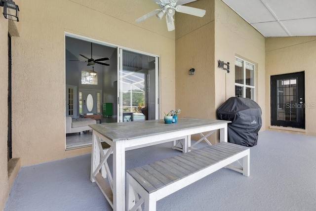 1837 Sweetwater W Cir, Apopka, FL 32712 - view of patio with ceiling fan, area for grilling, and outdoor dining space
