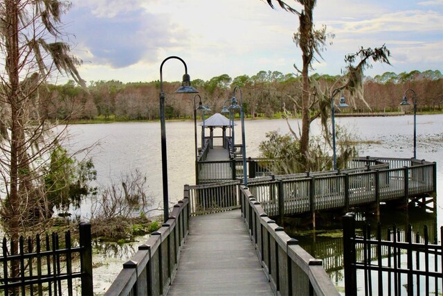 6611 Time Square Ave Unit 103, Orlando, FL 32835 - dock with a water view and a gazebo