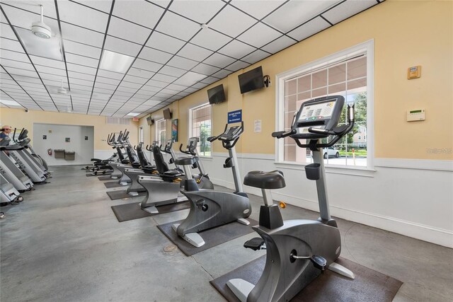 6611 Time Square Ave Unit 103, Orlando, FL 32835 - exercise room with a paneled ceiling