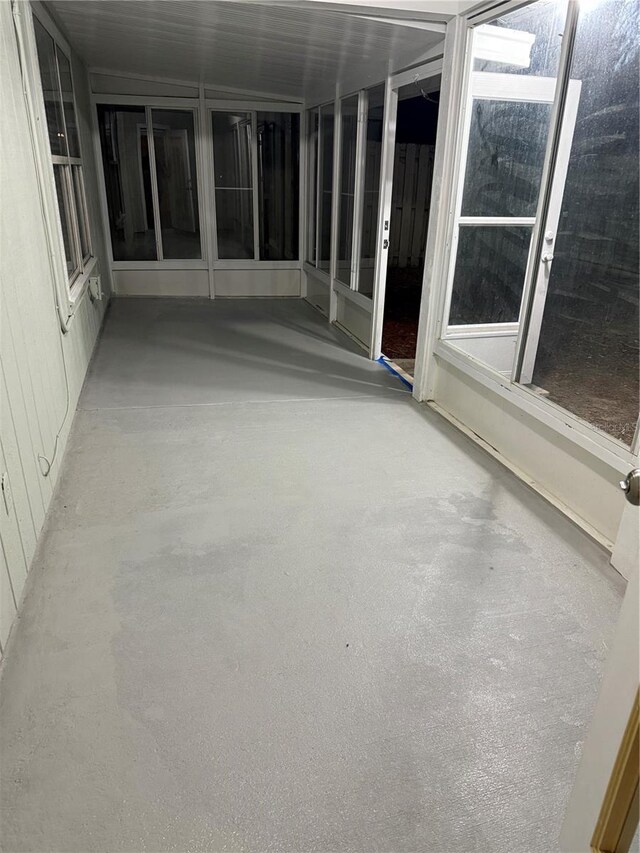 view of unfurnished sunroom