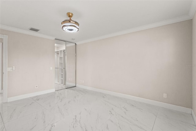 11863 Delfina Ln, Orlando, FL 32827 - spare room with baseboards, marble look tile flooring, and ornamental molding