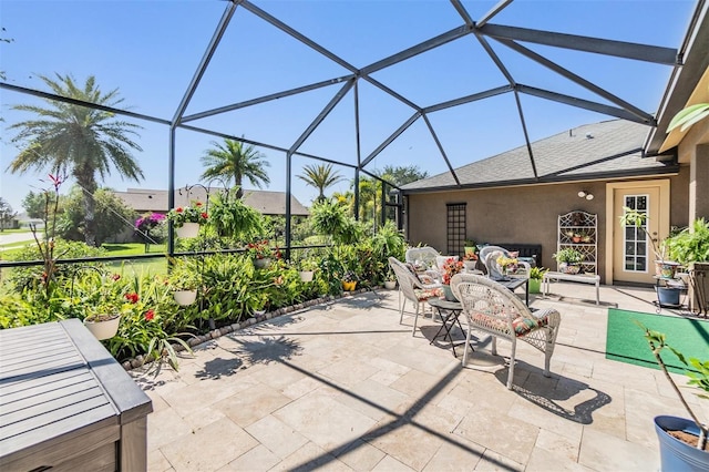 8721 Crystal Creek Ct, Land O Lakes, FL 34638 - view of patio featuring glass enclosure