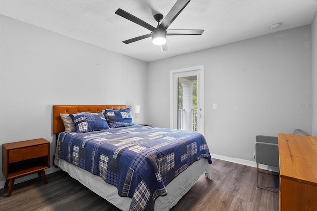 308 Michael Blake Blvd, Winter Springs, FL 32708 - bedroom featuring wood finished floors, baseboards, access to outside, and ceiling fan