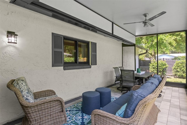 711 Valencia Ct, Winter Garden, FL 34787 - view of patio / terrace with a ceiling fan, fence, and outdoor dining space