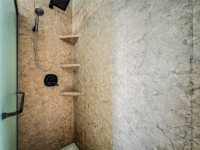 bathroom view of a tile shower