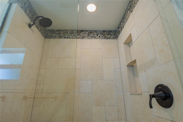 bathroom view of a tile shower