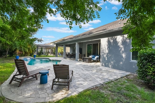 595 American Holly Pl, Oviedo, FL 32765 - view of patio / terrace featuring an outdoor hangout area and an outdoor pool