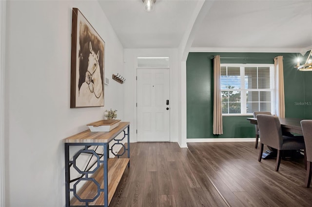 455 Lazio Cir, Debary, FL 32713 - foyer featuring wood finished floors, baseboards, and crown molding