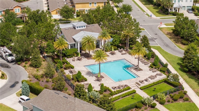 6543 Orange Cream Aly, Winter Garden, FL 34787 - aerial perspective of suburban area with a pool area