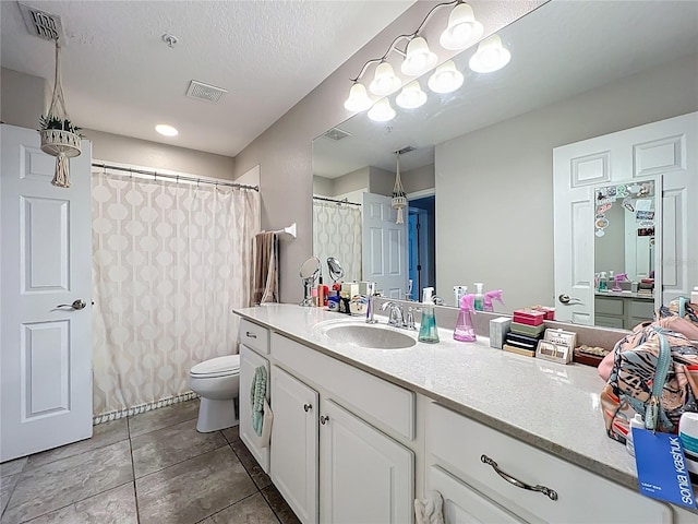 1027 Cedar Bay Ln, Winter Springs, FL 32708 - full bathroom with toilet, vanity, curtained shower, and tile patterned floors