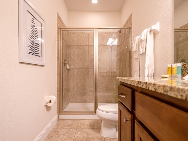 311 W Falls Dr, Kissimmee, FL 34747 - full bath featuring tile patterned flooring, toilet, a stall shower, and baseboards