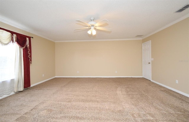 115 Bristol Forest Trl, Sanford, FL 32771 - empty room with crown molding, a ceiling fan, carpet floors, and baseboards