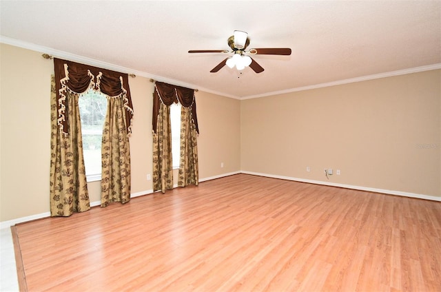 115 Bristol Forest Trl, Sanford, FL 32771 - unfurnished room with wood finished floors, ceiling fan, crown molding, and baseboards