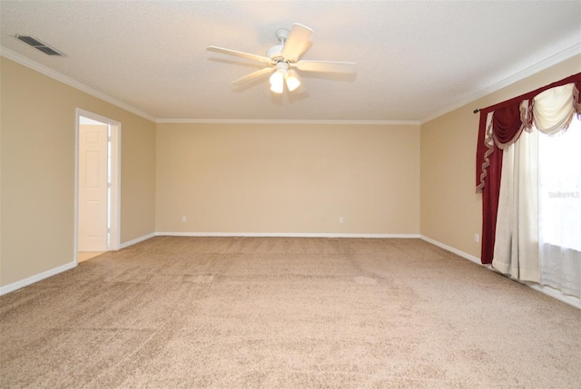 115 Bristol Forest Trl, Sanford, FL 32771 - unfurnished room featuring crown molding, light carpet, ceiling fan, and baseboards