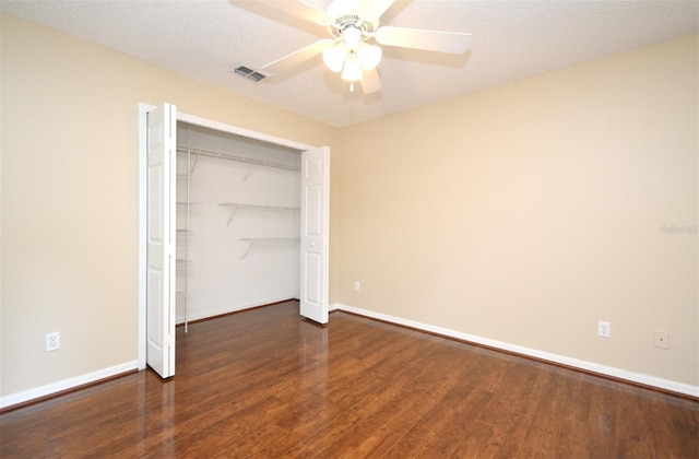 115 Bristol Forest Trl, Sanford, FL 32771 - unfurnished bedroom with wood finished floors, a closet, baseboards, and a ceiling fan