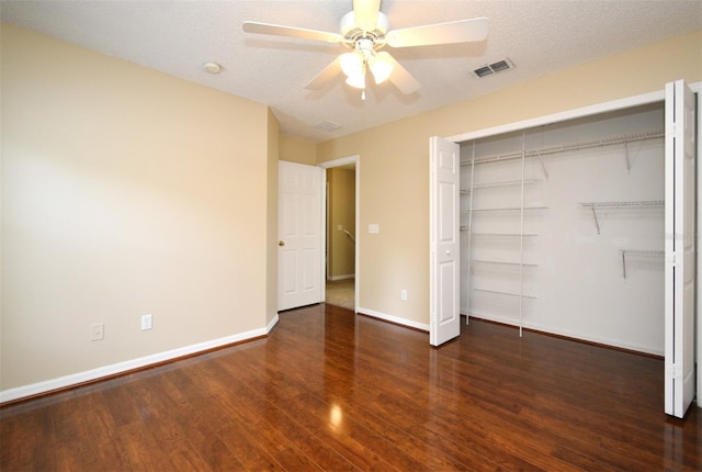 115 Bristol Forest Trl, Sanford, FL 32771 - unfurnished bedroom with wood finished floors, baseboards, a closet, and a ceiling fan