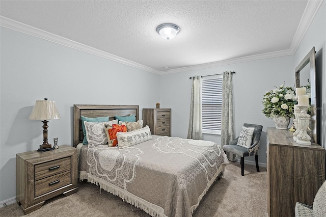 1553 Caterpillar St, Saint Cloud, FL 34771 - carpeted bedroom with crown molding, a textured ceiling, and baseboards