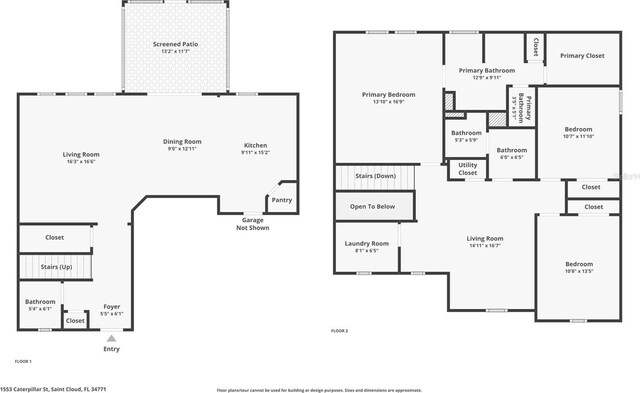 1553 Caterpillar St, Saint Cloud, FL 34771 - floor plan / room layout