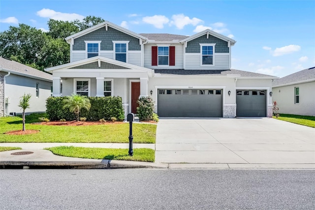 10249 Spring Lake Dr, Clermont, FL 34711 - view of front of property featuring a front lawn, concrete driveway, an attached garage, and roof with shingles