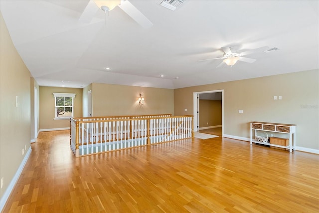 17631 Vista Belle Ct, Montverde, FL 34756 - spare room with ceiling fan, light wood finished floors, baseboards, and recessed lighting