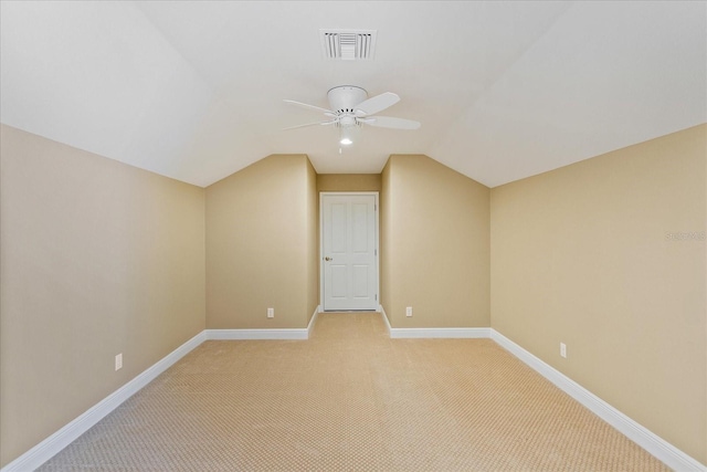 17631 Vista Belle Ct, Montverde, FL 34756 - bonus room with light carpet, a ceiling fan, baseboards, and lofted ceiling