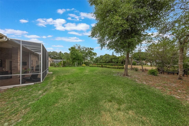 441 Hightower Dr, Debary, FL 32713 - view of grassy yard featuring a lanai