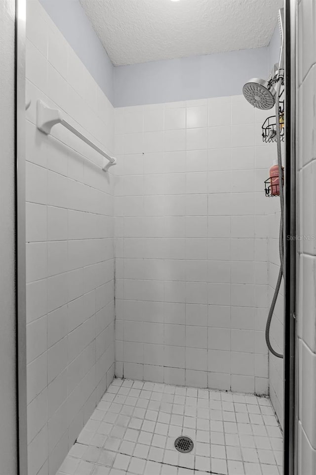 425 Eagle Ridge Dr Unit 425, Davenport, FL 33837 - bathroom with a textured ceiling and tiled shower