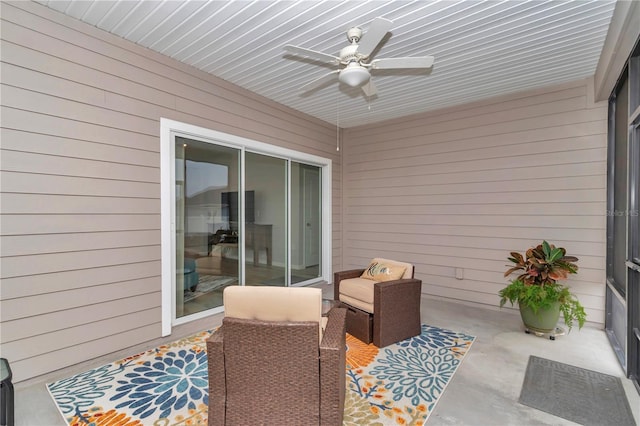 view of patio / terrace with ceiling fan
