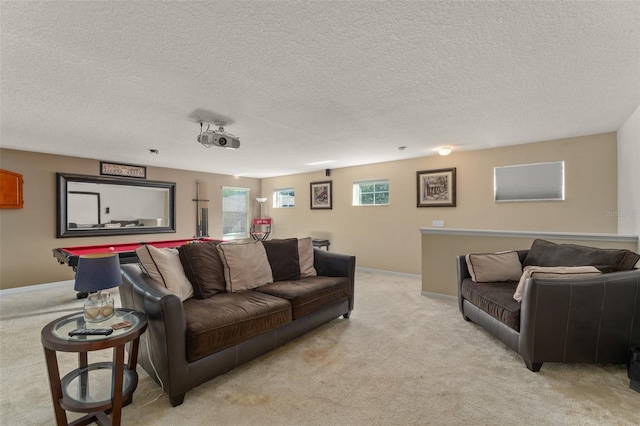 2827 Park Meadow Dr, Apopka, FL 32703 - living room featuring light carpet and a textured ceiling