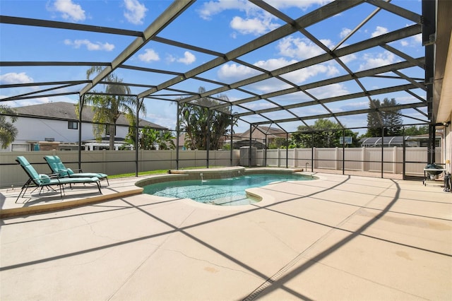 14003 Sobrado Dr, Orlando, FL 32837 - view of pool with a patio, a fenced backyard, and a lanai