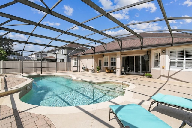 14003 Sobrado Dr, Orlando, FL 32837 - view of swimming pool with a patio, fence, and a lanai