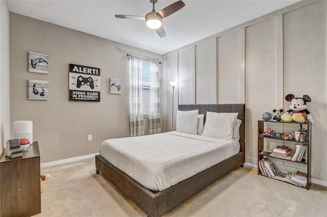 17084 Harbor Oak Pkwy, Winter Garden, FL 34787 - bedroom featuring light carpet, baseboards, and a ceiling fan