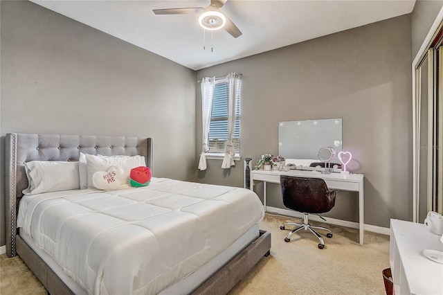 17084 Harbor Oak Pkwy, Winter Garden, FL 34787 - bedroom with carpet floors, an office area, baseboards, and a ceiling fan