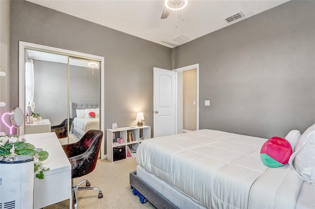 17084 Harbor Oak Pkwy, Winter Garden, FL 34787 - bedroom featuring carpet floors, a closet, and a ceiling fan