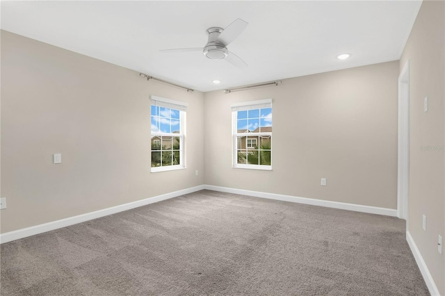 15060 Book Club Rd, Winter Garden, FL 34787 - empty room with a ceiling fan, carpet flooring, and recessed lighting