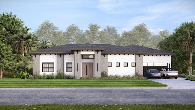 12818 Brunello Cir, Clermont, FL 34711 - view of front of property featuring driveway, an attached garage, and a front yard