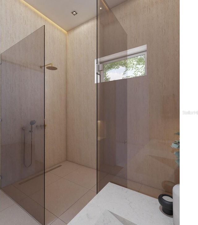 12818 Brunello Cir, Clermont, FL 34711 - bathroom featuring a walk in shower, toilet, and tile patterned flooring