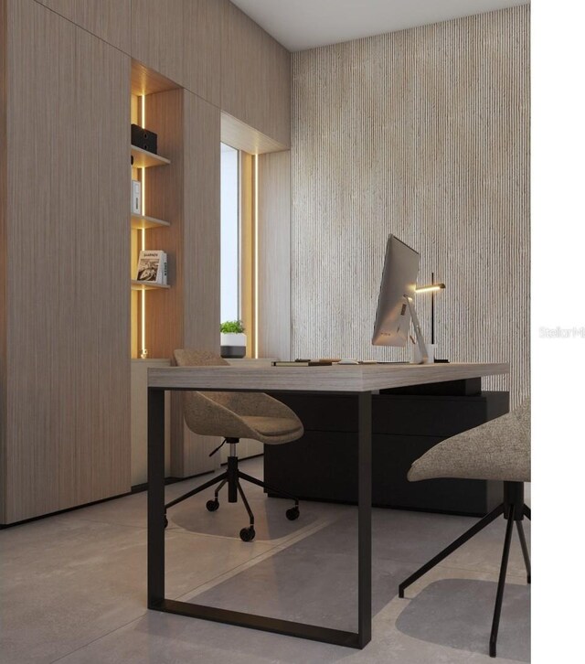 12818 Brunello Cir, Clermont, FL 34711 - home office with wallpapered walls