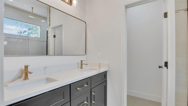 1371 Lake Dr, Casselberry, FL 32707 - full bathroom featuring double vanity and a shower