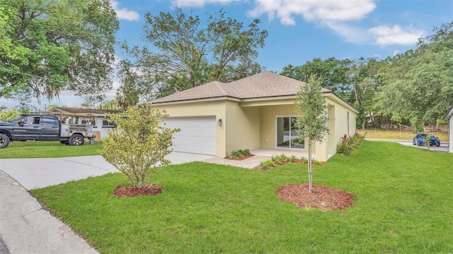 1371 Lake Dr, Casselberry, FL 32707 - single story home featuring concrete driveway, stucco siding, a front yard, and a garage