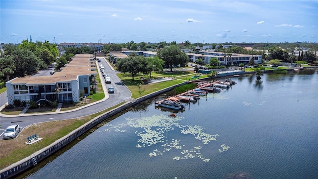 drone / aerial view of a nearby body of water