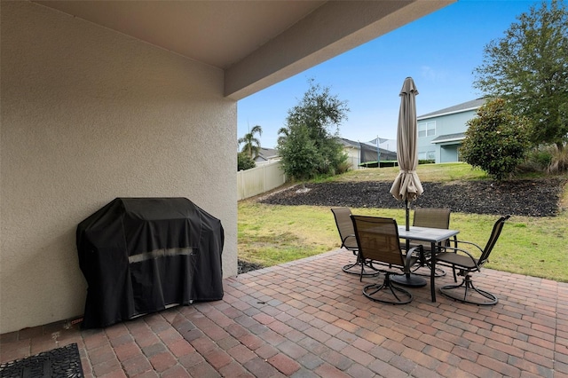 view of patio / terrace with outdoor dining area and area for grilling