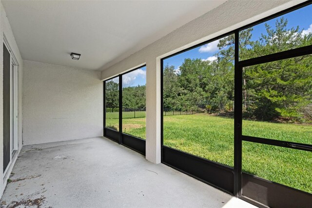 view of unfurnished sunroom