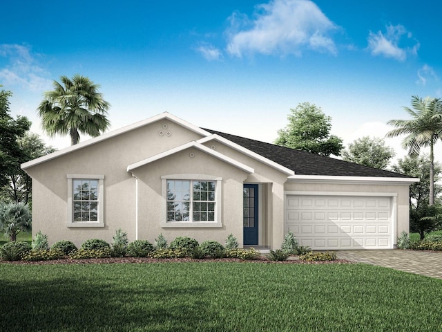 2681 Ginseng Ivy St, Apopka, FL 32703 - view of front of home featuring an attached garage, stucco siding, driveway, and a front yard