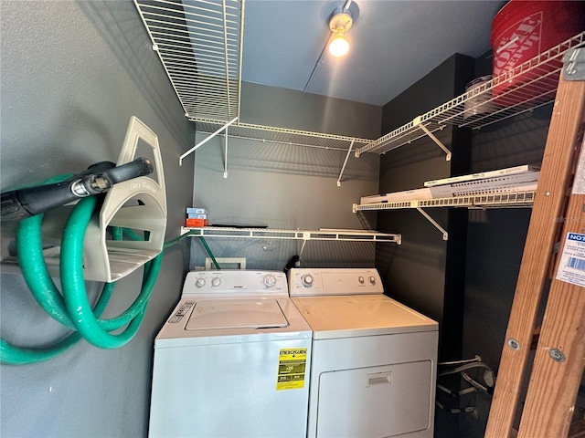 laundry area featuring washer and dryer