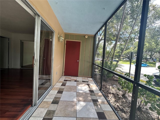 view of unfurnished sunroom