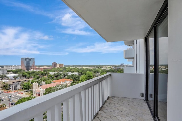 balcony featuring a city view