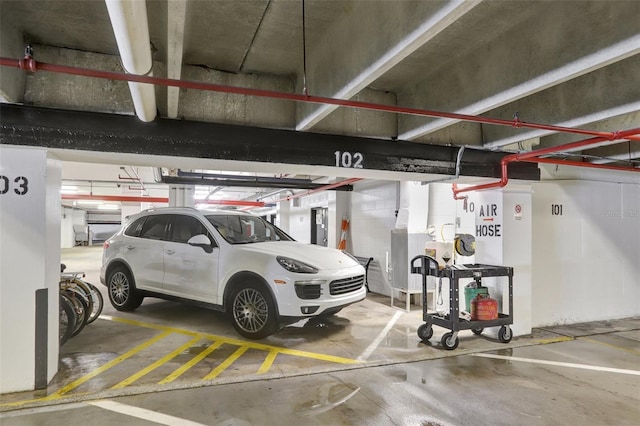 view of parking garage